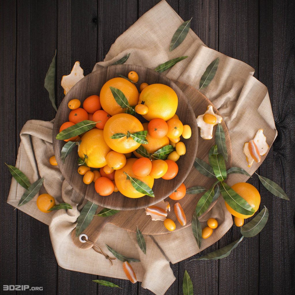 3D Tangerines Model 11 free download (1)