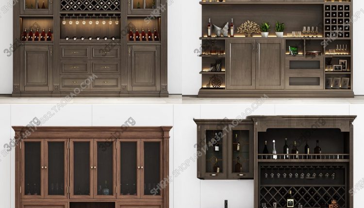 Free 3D model neoclassical wine cabinet