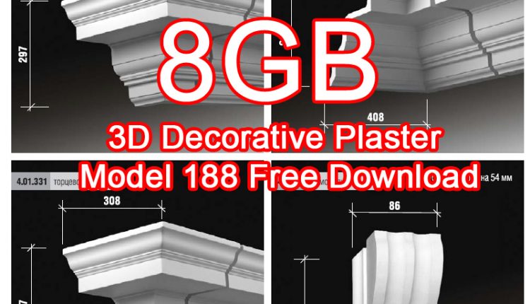 3D Decorative Plaster Model 188 Free Download-Thu vien 3d tan co dien