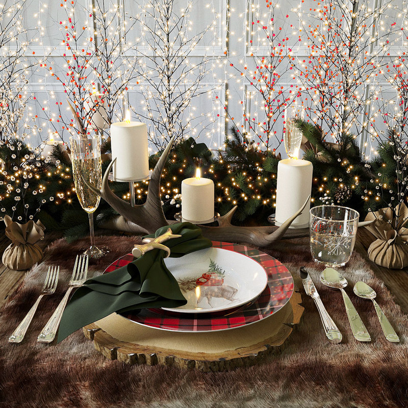 Free 3D Models Christmas Table setting Pottery Barn 2 - 3Dzip.Org - 3D ...