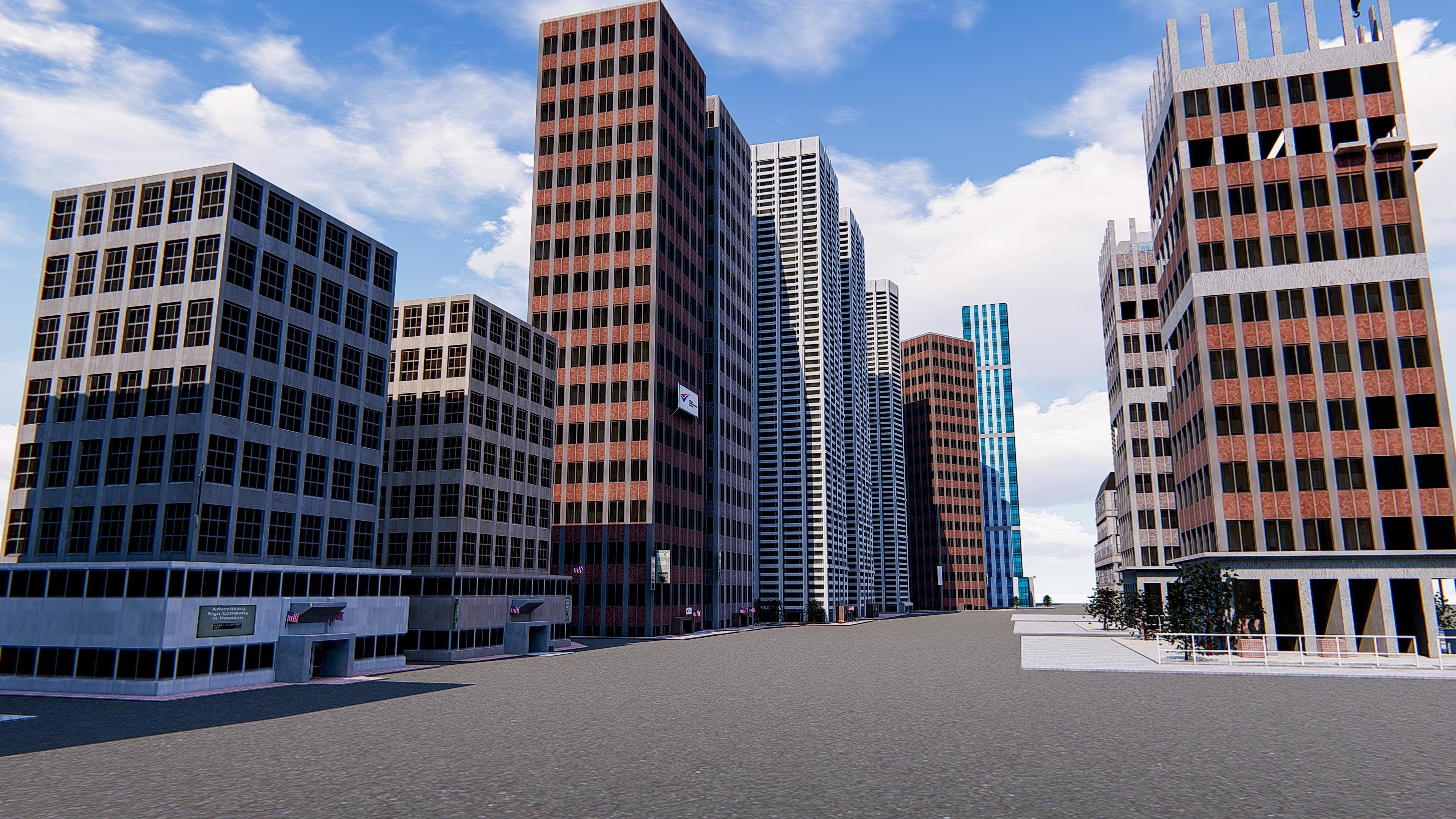 3D Exterior Office Buildings Skyscrapers 3dsmax Free Download