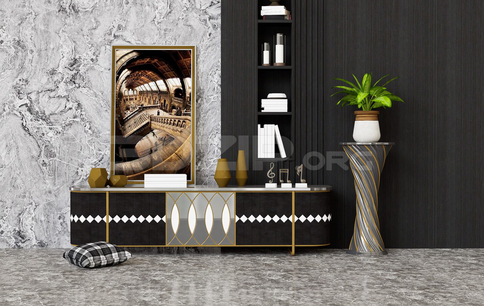 02 Tv Cabinet 3dsmax Model Free Download (1)