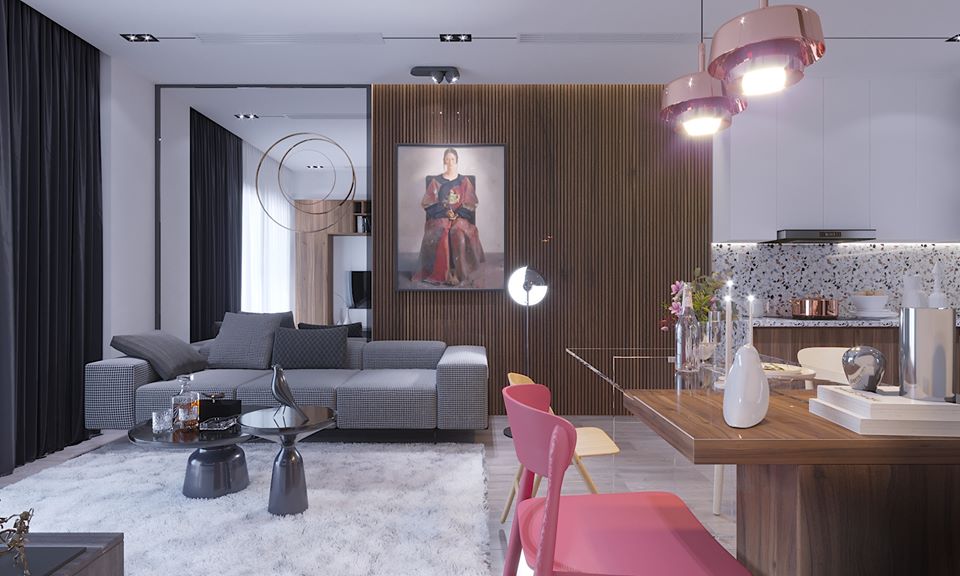 Giraffe romantic dish 3D Interior Kitchen- Livingroom 65 Scene 3dsmax By TranHai Free Download