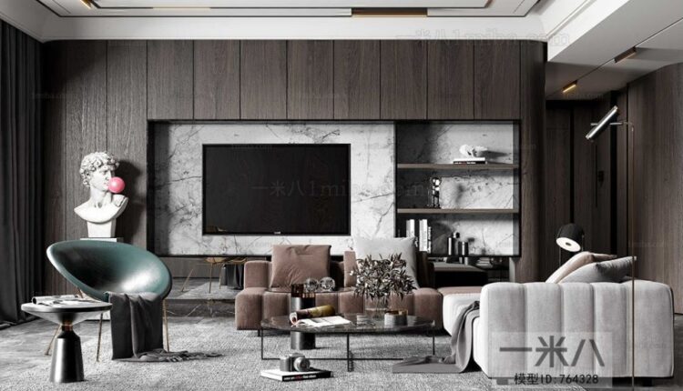3D Interior Scene File 3dsmax Model Livingroom 398 Free Download