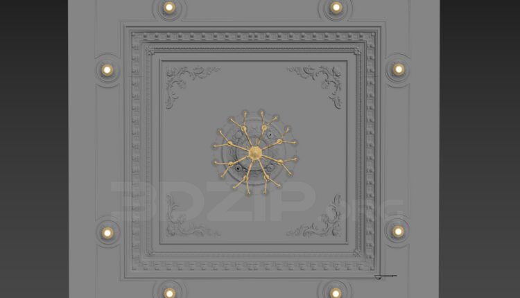 3D Neoclassical Plaster Ceiling Model 192 Free Download By Tuan Anh