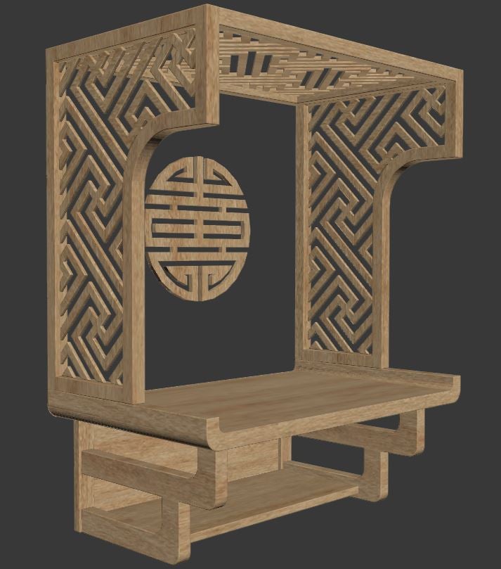 Free Download 3d Model Altar wall mounted ban tho treo