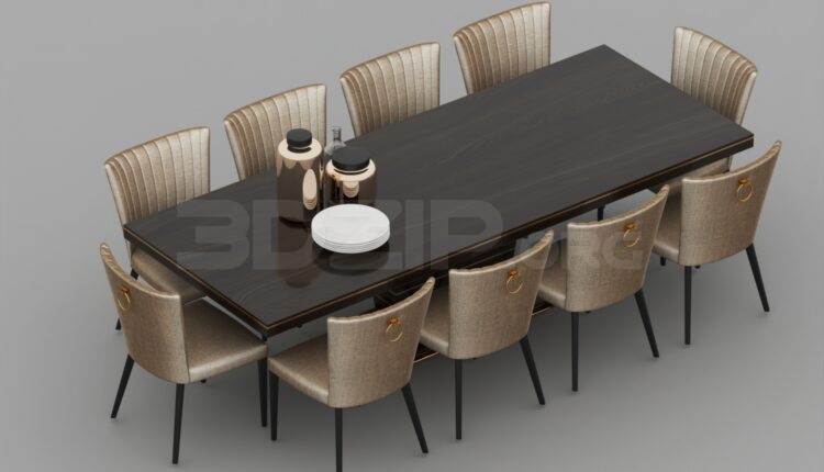 449. Download Free Dining Table And Chair Model By Hien Vu