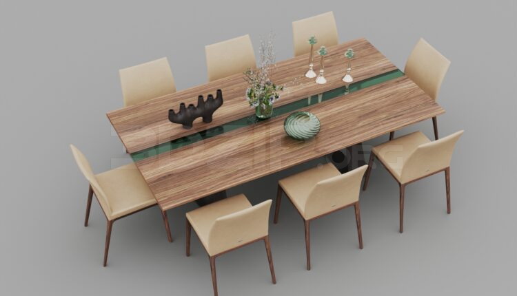 474. Free 3D Dining Table And Chair Model Download