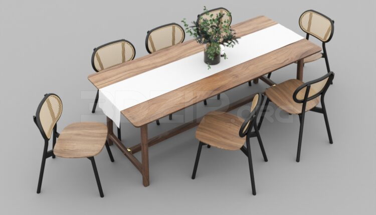 584. Download Free Dining Table And Chair Model By Giang Lu