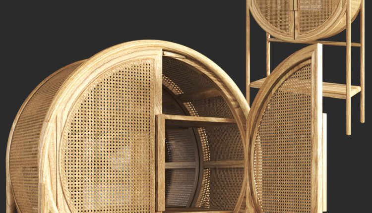 Download Free 3D Cane Bar Cabinet Model By Nguyen Minh Khoa