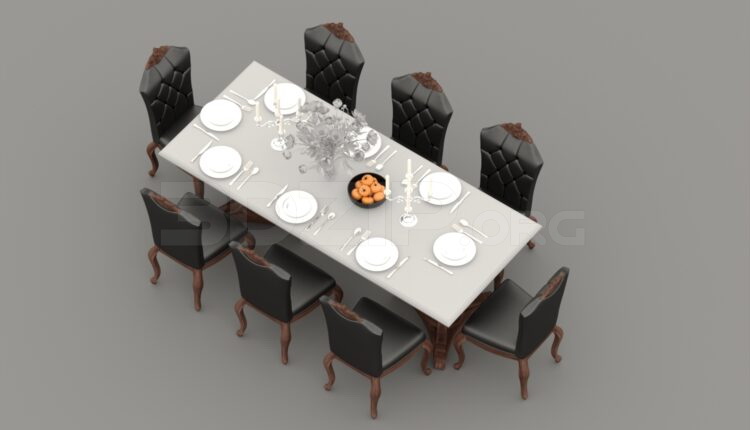625. Download Free Dining Table And Chair Model By Le Xuan Tai