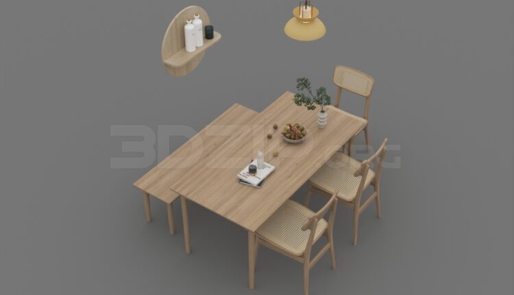 667. Download Free Dining Table And Chair Model By Tuan An