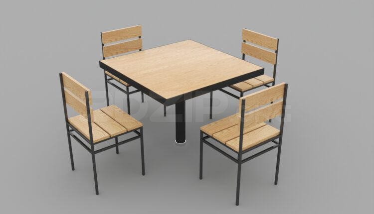 769. Free 3D Table And Chair Model Download