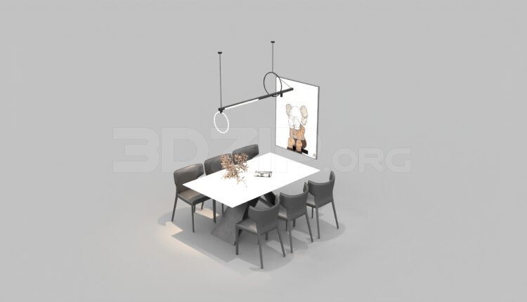 1372. Download Free Dining Table And Chair Model By Tran Long