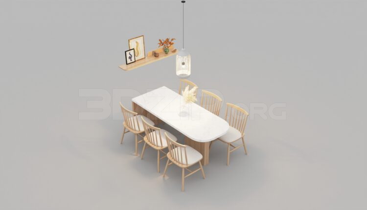 1390. Download Free Dining Table And Chair Model By Do The Anh