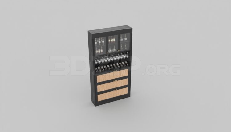 1410. Download Free Wine Cabinet Model By Bui Duc Hai