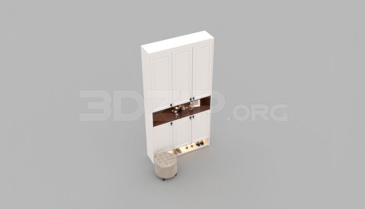 2849. Free 3D Shoe Cabinet Model Download