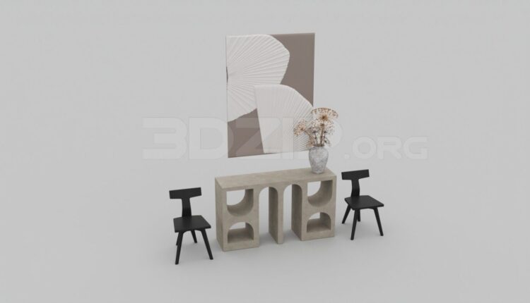 3776. Free 3D Decorative Set Model Download