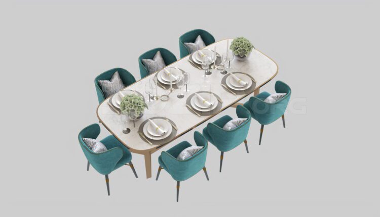4136. Free 3D Dining Table And Chair Model Download