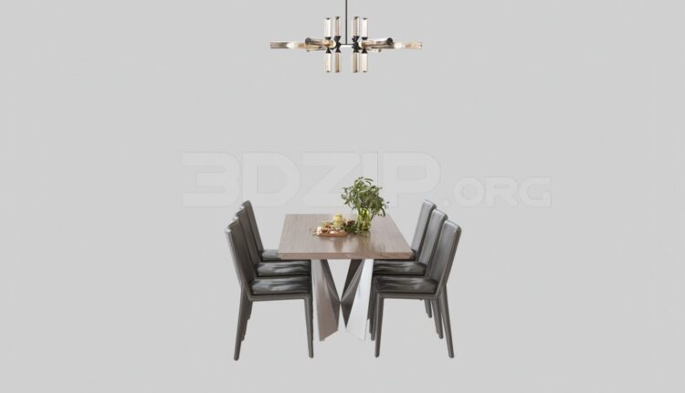 4140. Free 3D Dining Table And Chair Model Download
