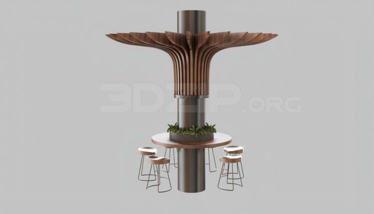 4311. Free 3D Table And Chair Model Download