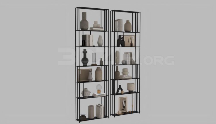 4331. Free 3D Decorative Shelves Model Download 