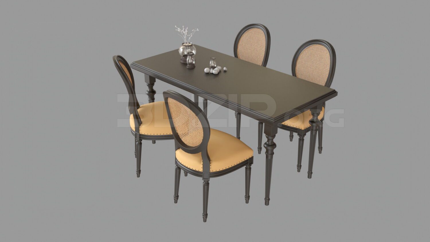 4452. Free 3D Dining Table And Chair Model Download