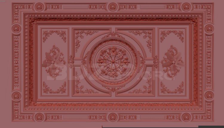 11231. Free 3D Neoclassical Plaster Ceiling Model Download