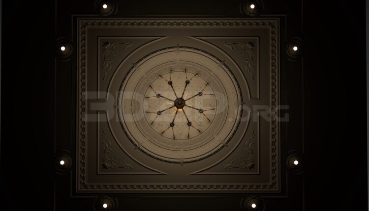 11232. Free 3D Neoclassical Plaster Ceiling Model Download