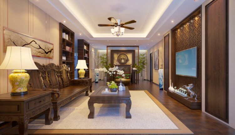 11233. Free 3D Indochine Living Room Interior Model Download