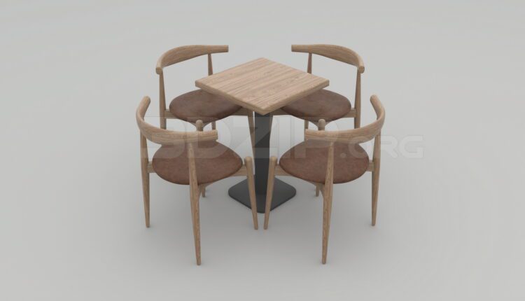 4614. Free 3D Table And Chair Model Download