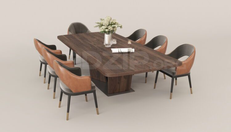 4620. Free 3D Dining Table And Chair Model Download