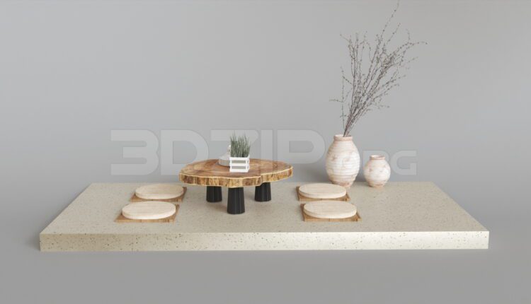4653. Free 3D Tea Table Model Download