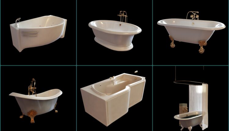 11254. A Collection Of Bathtub 3dsmax Models Free Download