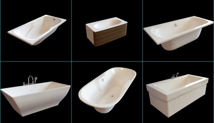 11254. A Collection Of Bathtub 3dsmax Models Free Download