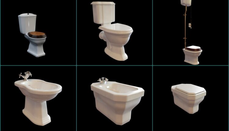 11255. A Collection Of Toilet And Bidet 3dsmax Models Free Download