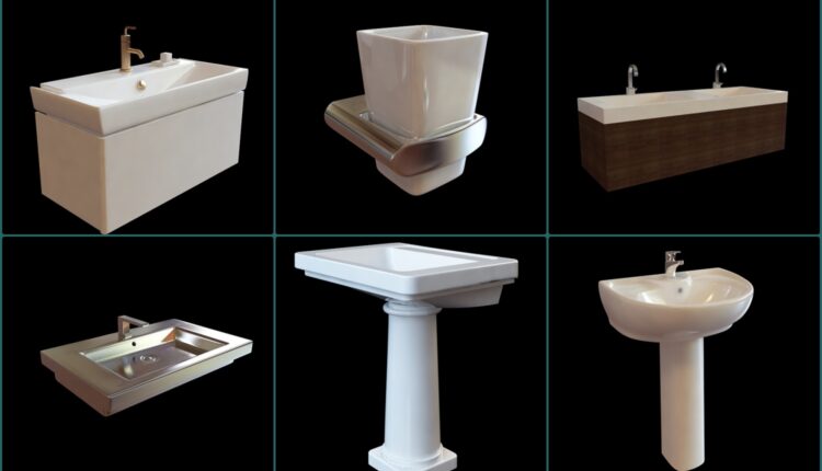 11256. A Collection Of Wash basin 3dsmax Models Free Download