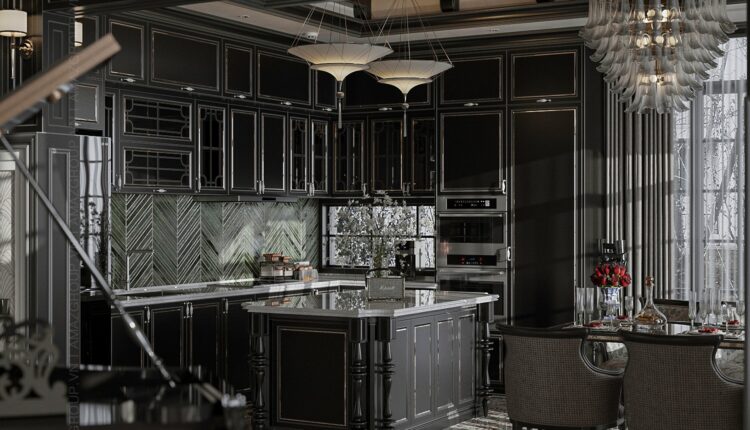 13216. 3D Indochine Living Room – Kitchen Interior Model Download by Tran Tien Viet