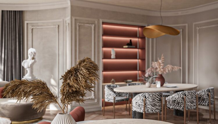 13235 3D Living Room – Kitchen Interior Model Download by Thu Van