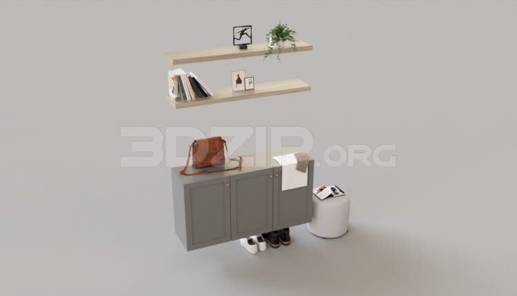 4753. Free 3D Shoe Cabinet Model Download