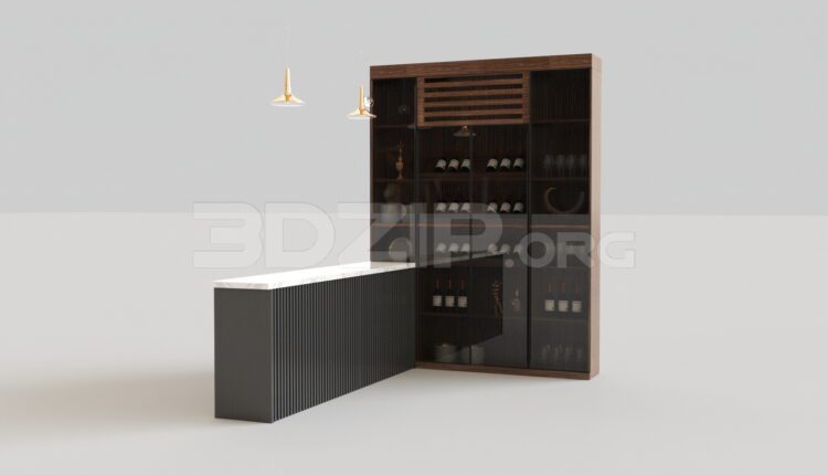 4785. Free 3D Wine Cabinet Model Download