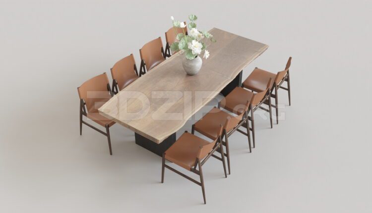 4793. Free 3D Dining Table And Chair Model Download