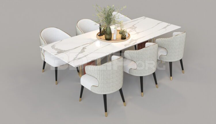 4849. Free 3D Dining Table And Chair Model Download