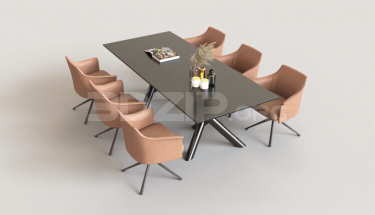 4868. Free 3D Dining Table And Chair Model Download