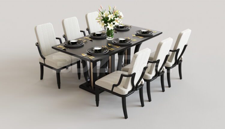 4908. Free 3D Dining Table And Chair Model Download
