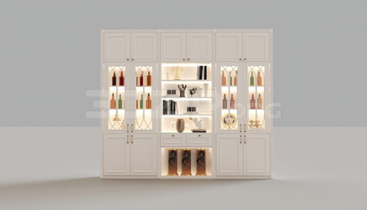 4916. Free 3D Wine Cabinet Model Download