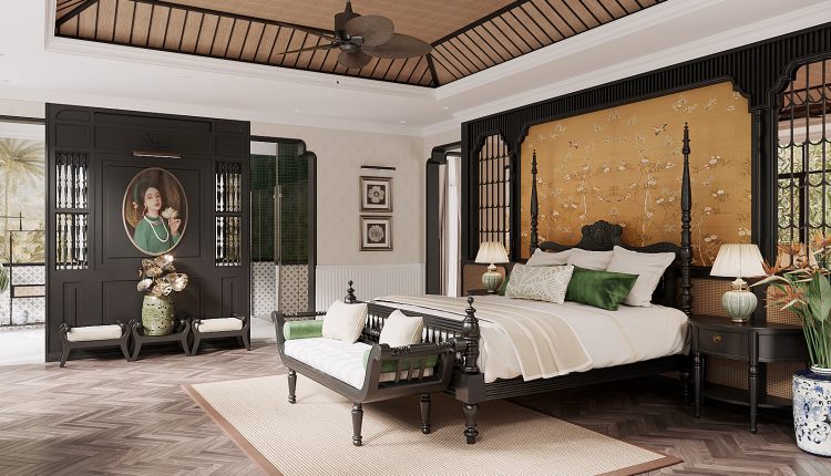13303. Download Free Indochine Bedroom Interior Model by Hoang Mai Thao