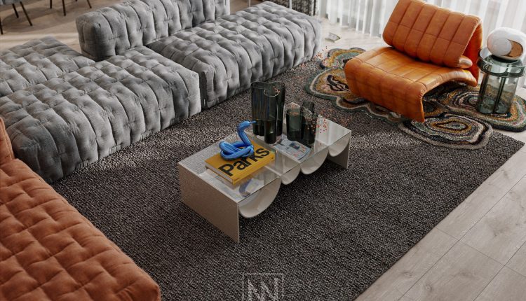 13330. 3D Living Room – Kitchen Interior Model Download by Nguyen Tuan Vu