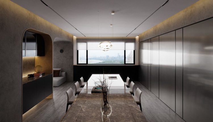 13339. 3D Living Room – Kitchen Interior Model Download by Kien Nguyen