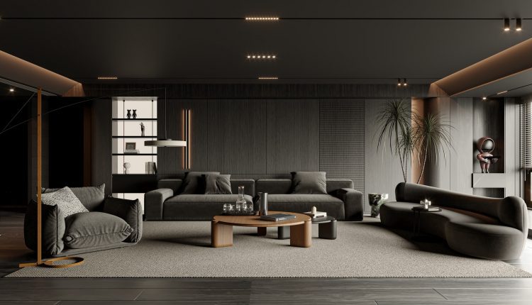13342. 3D Interior Living Room Model For Free Download